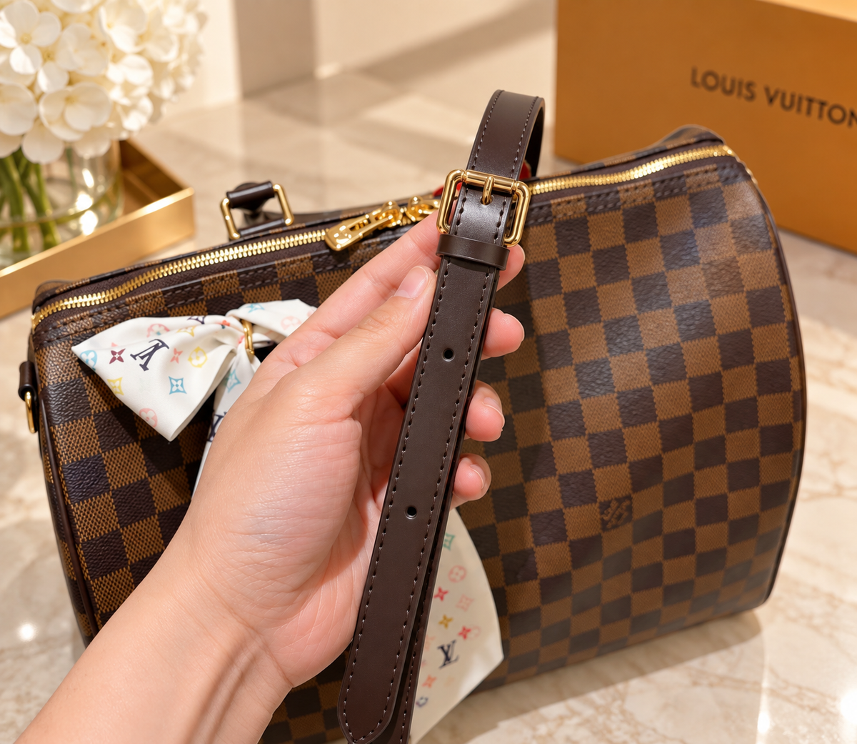Louis Vuitton Speedy 35 damier bandoulière réglable