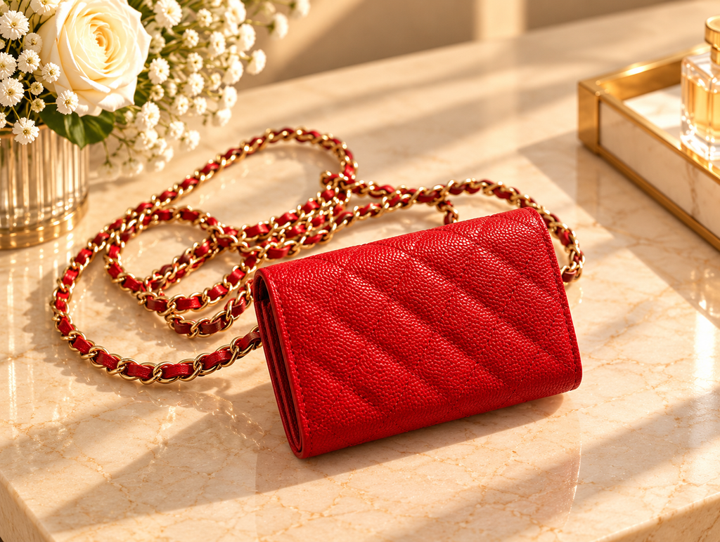Mini Chanel Wallet on Chain (WOC) – Cuir Caviar Red