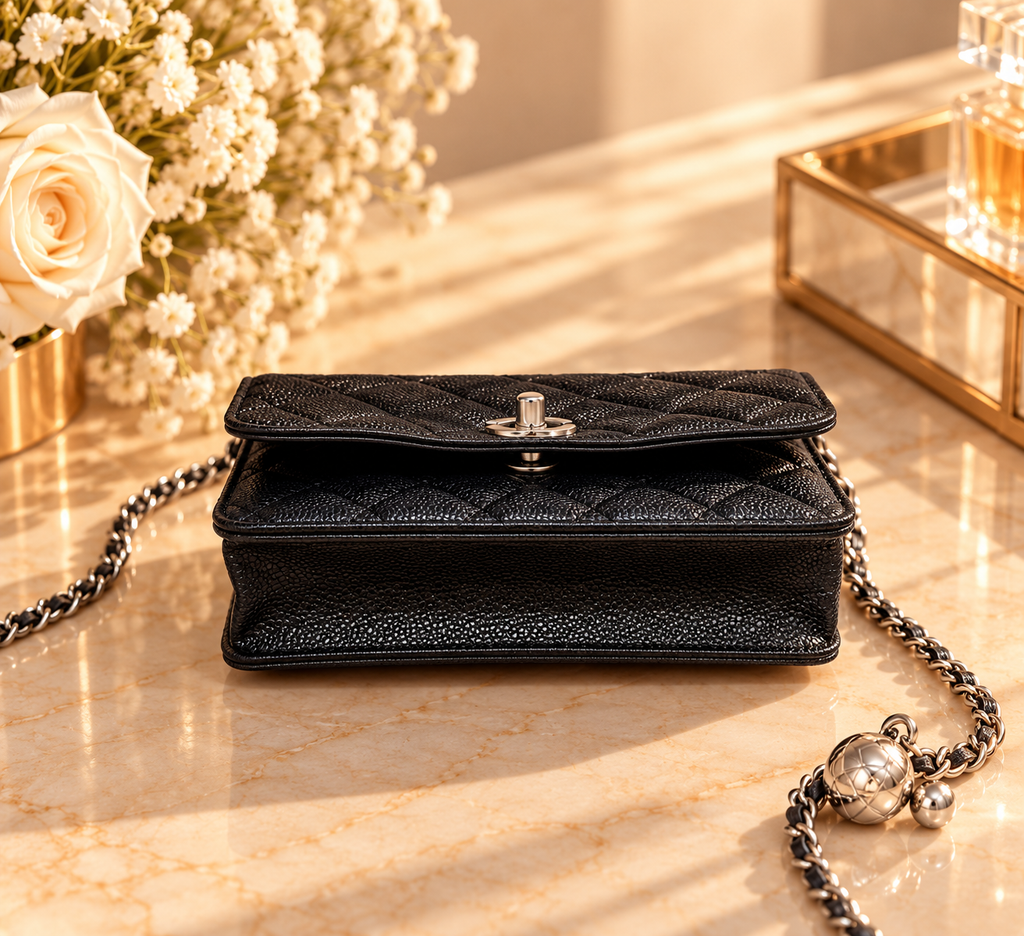 CHANEL Wallet on Chain (WOC) – Cuir Caviar Noir & Silver