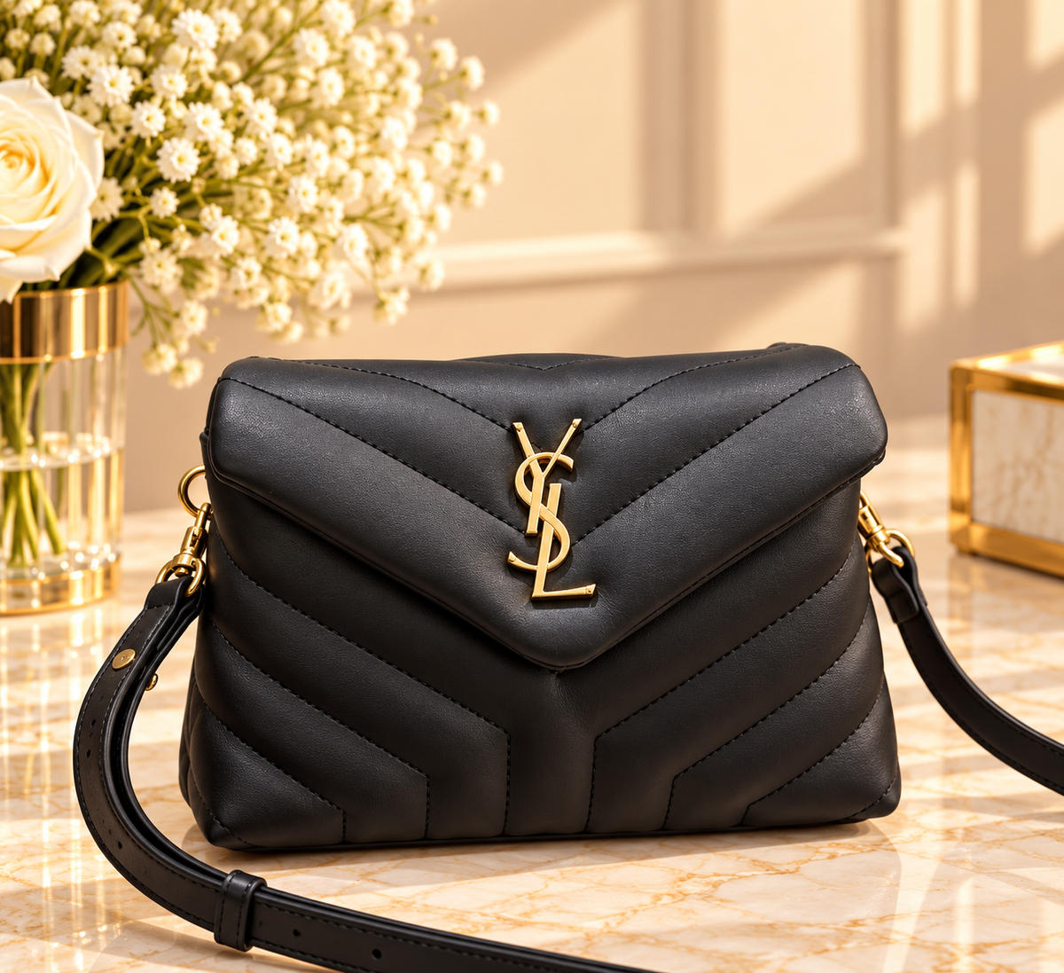 SAINT LAURENT Loulou Medium – 30 × 22 cm