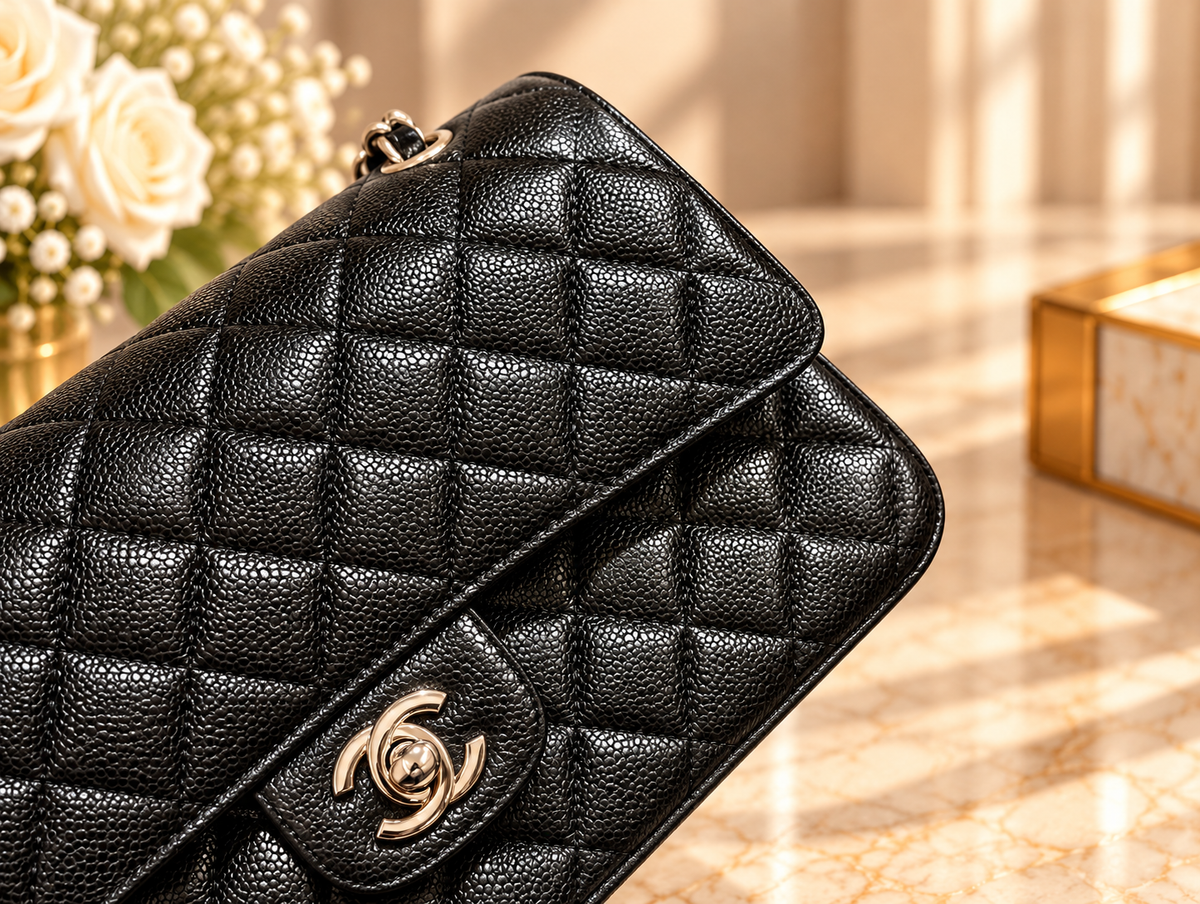 CHANEL Timeless Classique 11.12 – Cuir Caviar Noir & Silver