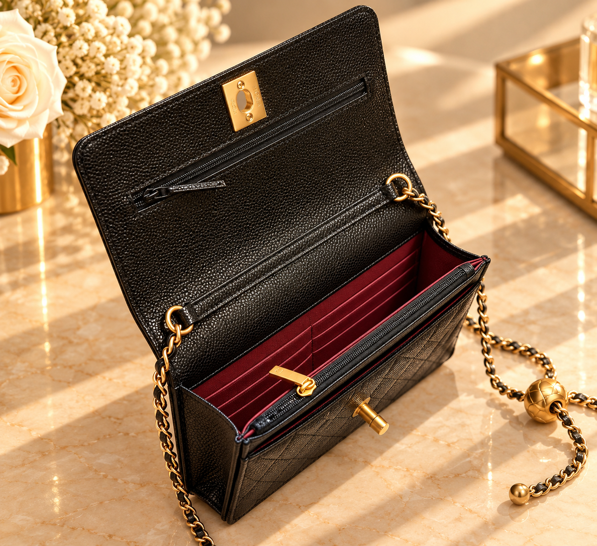 CHANEL Wallet on Chain (WOC) – Cuir Caviar Noir & Gold