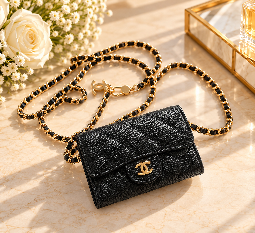 Mini Chanel Wallet on Chain (WOC) – Cuir Caviar Noir & Gold