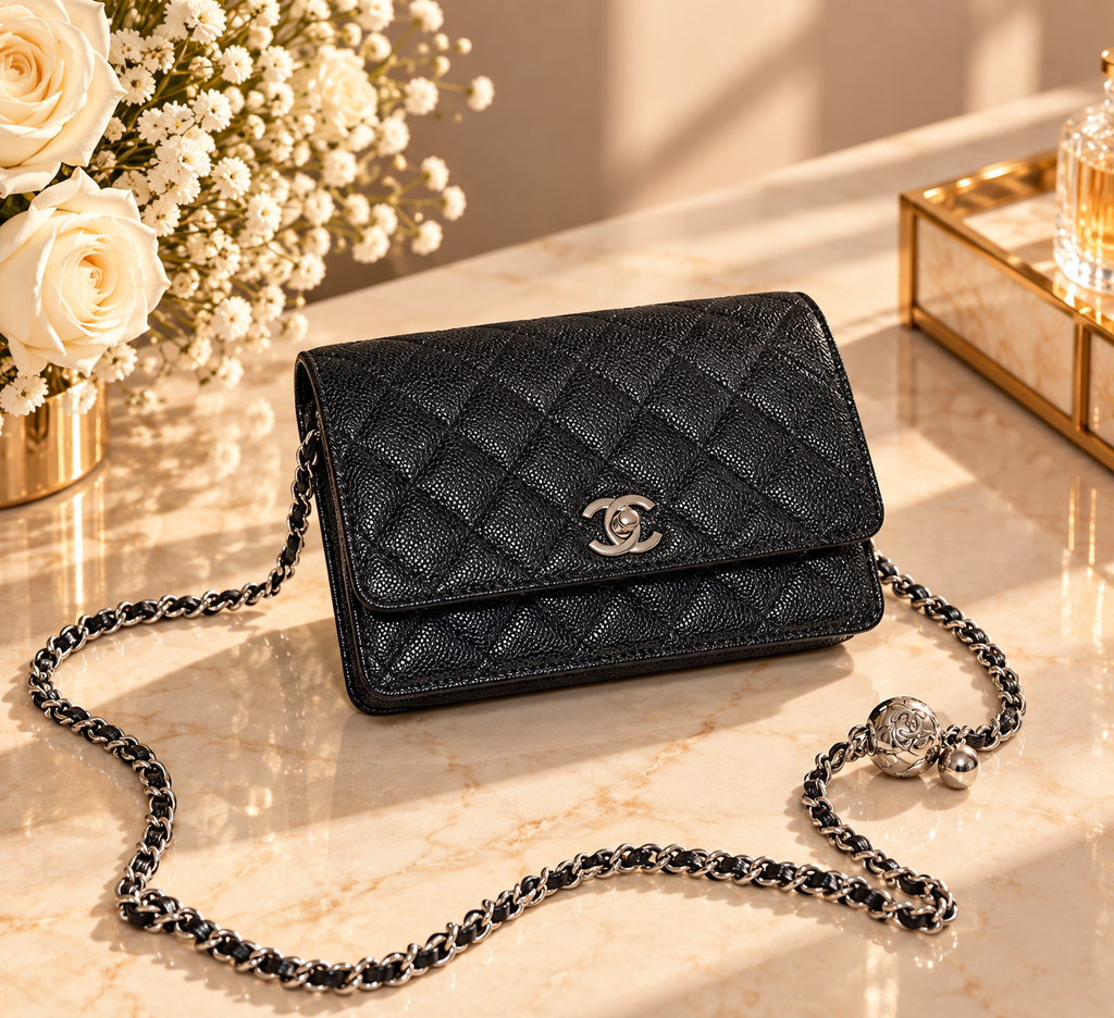 CHANEL Wallet on Chain (WOC) – Cuir Caviar Noir & Silver