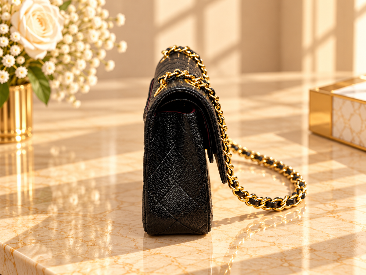 CHANEL Timeless Classique 11.12 – Cuir Caviar Noir & Gold