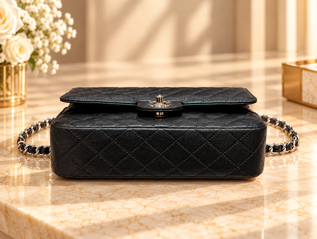 CHANEL Timeless Classique 11.12 – Cuir Caviar Noir & Silver