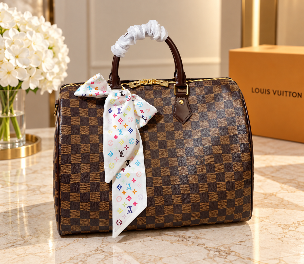 Louis Vuitton Speedy 35 damier bandoulière réglable