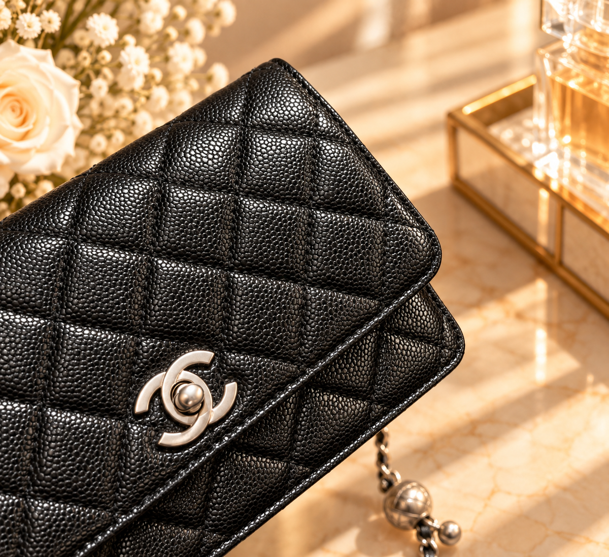 CHANEL Wallet on Chain (WOC) – Cuir Caviar Noir & Silver