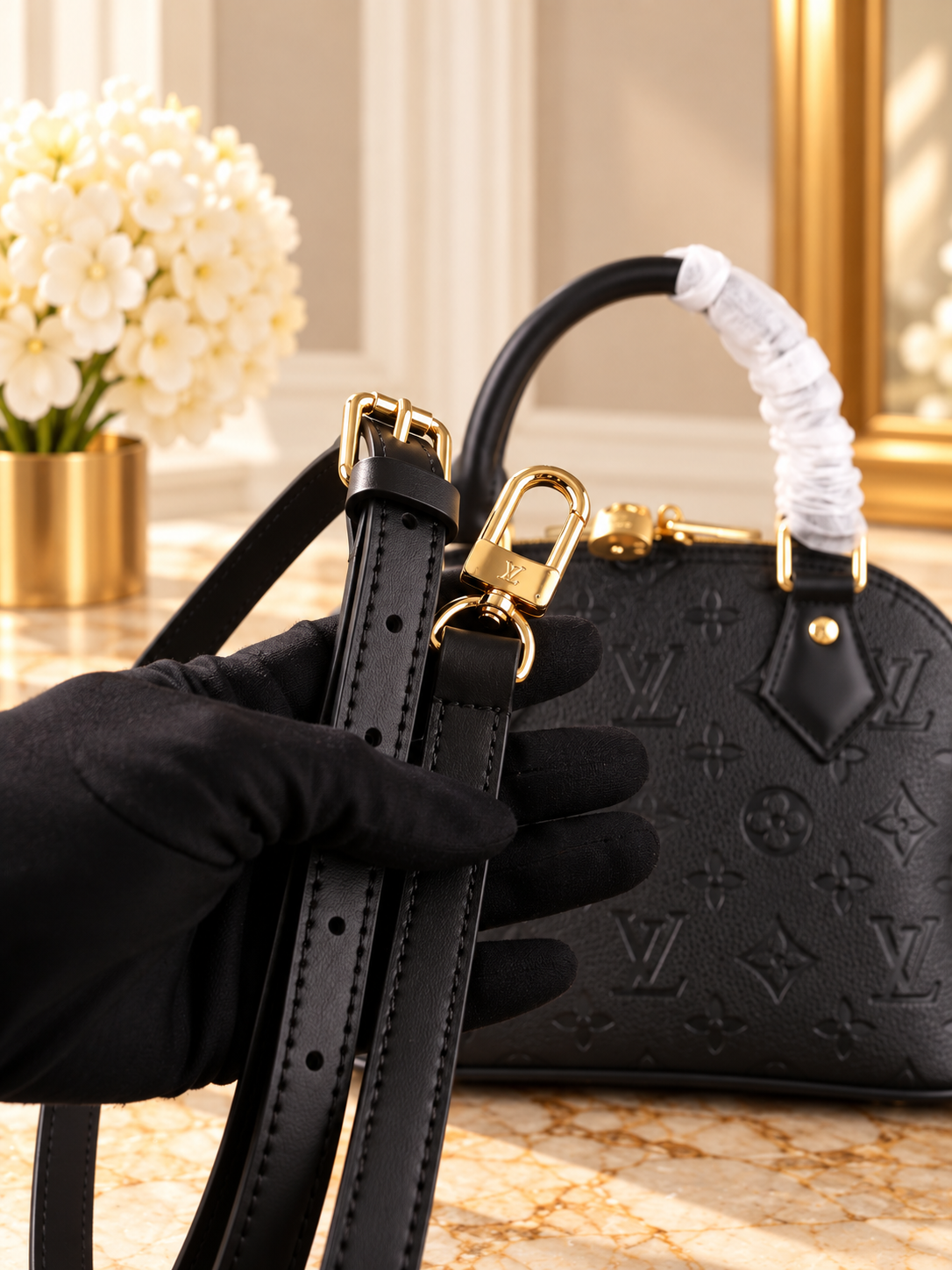 Louis Vuitton Alma BB Noir Monogram Empreinte