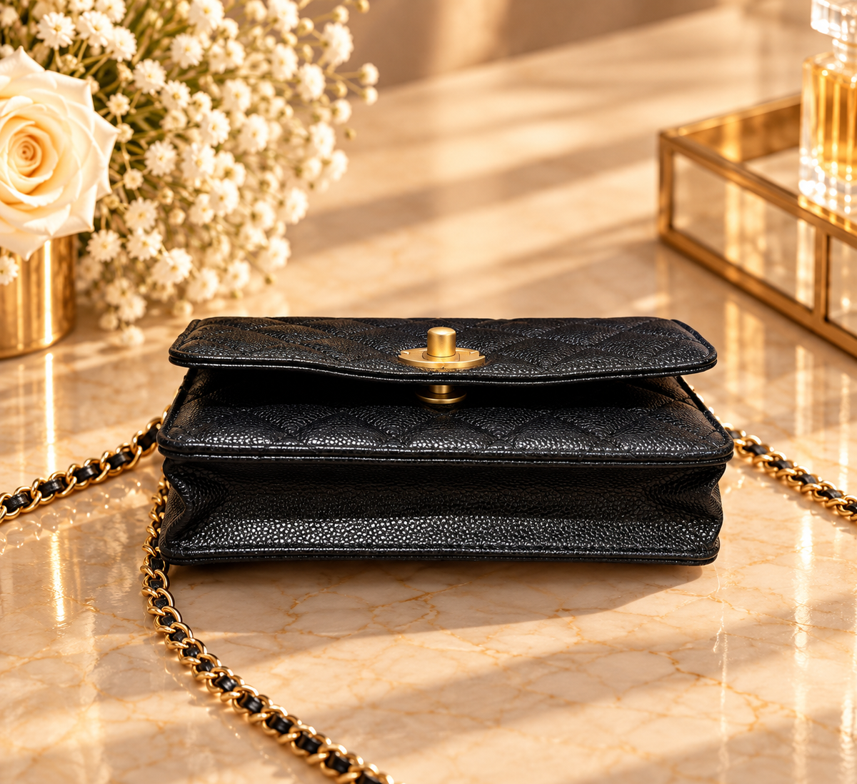 CHANEL Wallet on Chain (WOC) – Cuir Caviar Noir & Gold