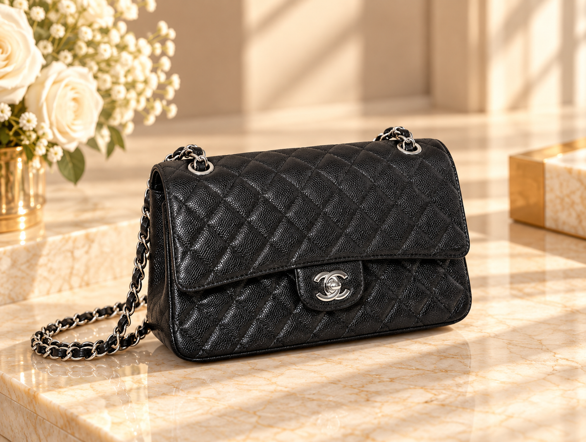 CHANEL Timeless Classique 11.12 – Cuir Caviar Noir & Silver