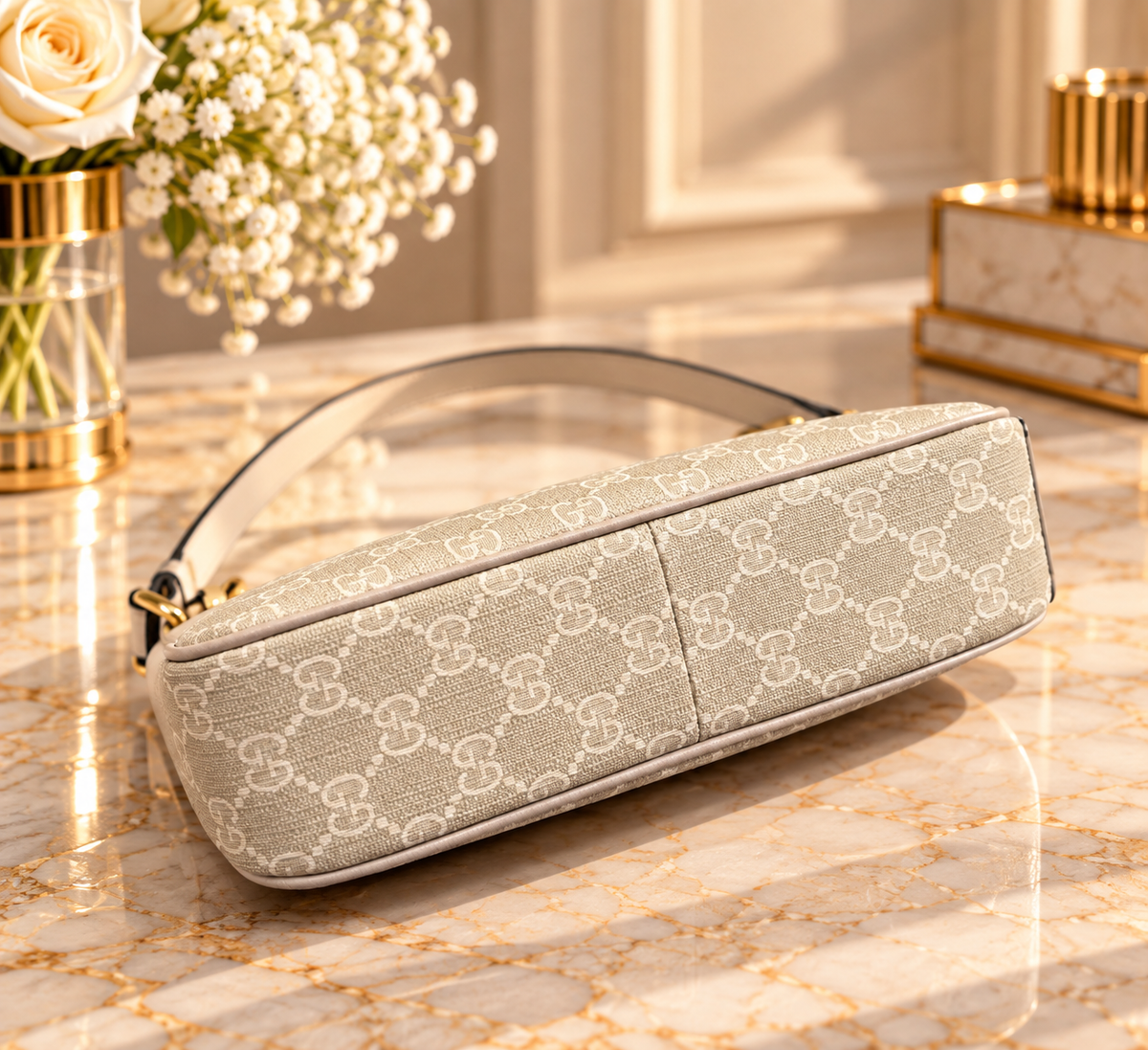 GUCCI Ophidia – Petit modèle Beige & Blanc