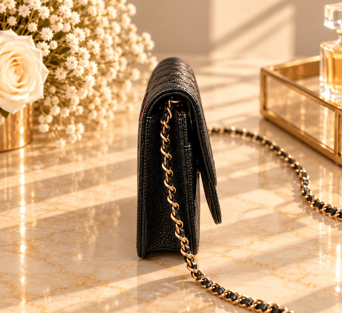 CHANEL Wallet on Chain (WOC) – Cuir Caviar Noir & Gold
