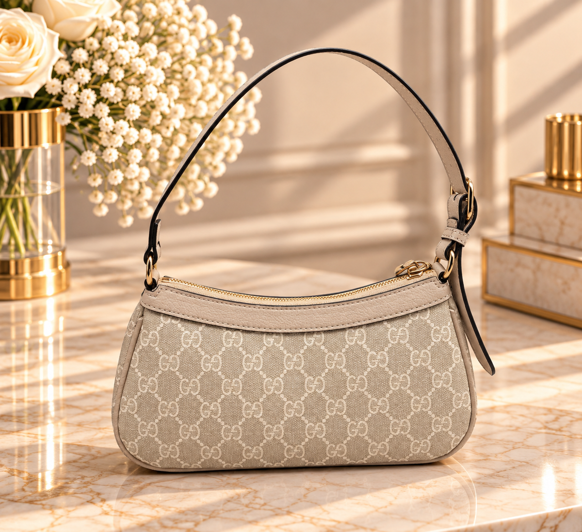 GUCCI Ophidia – Petit modèle Beige & Blanc