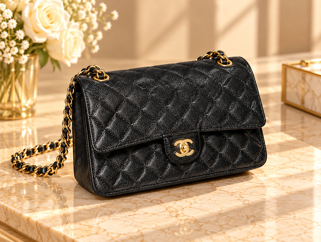 CHANEL Timeless Classique 11.12 – Cuir Caviar Noir & Gold