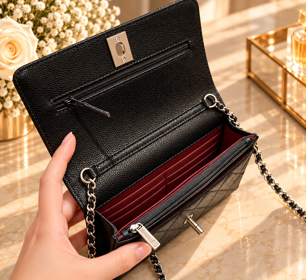 CHANEL Wallet on Chain (WOC) – Cuir Caviar Noir & Silver